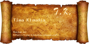 Tima Klaudia névjegykártya